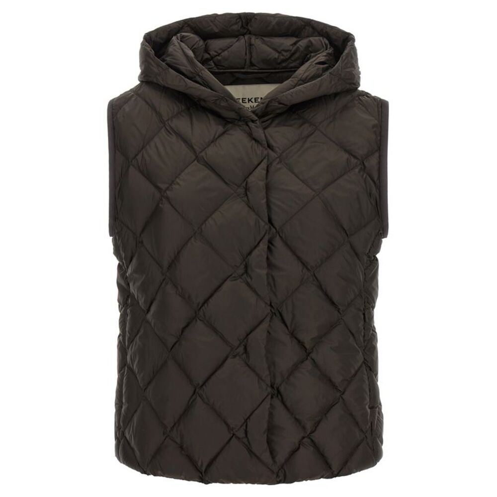 Max Mara Brown Polyester Sleeveless Women's Jacket